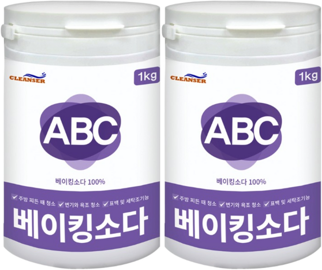 ABC클렌저 베이킹소다, 1kg, 2개