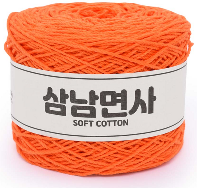 삼남뜨개실 삼남면사 200g 51컬러 코바늘실 뜨개실, 18합 18 오렌지 200g 뜨개실, 1개
