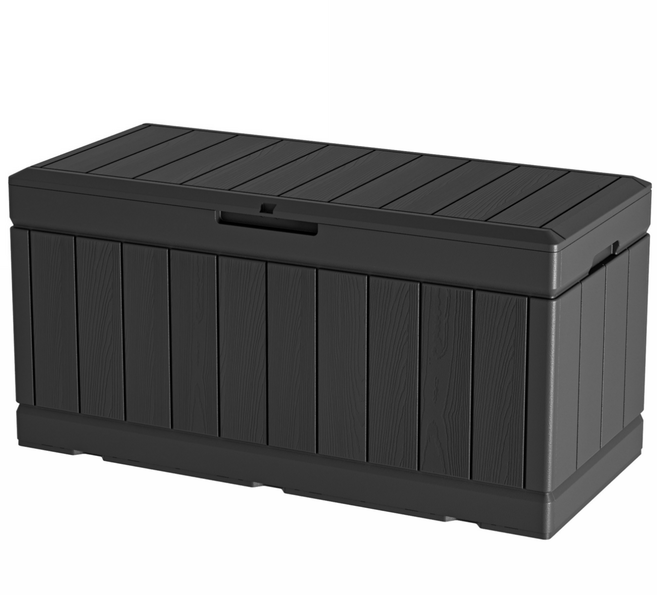 Homall 데크박스 실내 야외 캄핑 다용도 야외포관함 플라스틱 보관함 310L, 블랙, 1개