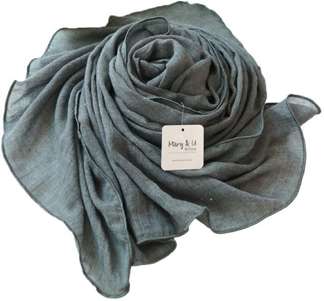 메리앤유 소프트 코튼 소재 칼라풀 무지 롱 스카프 국산