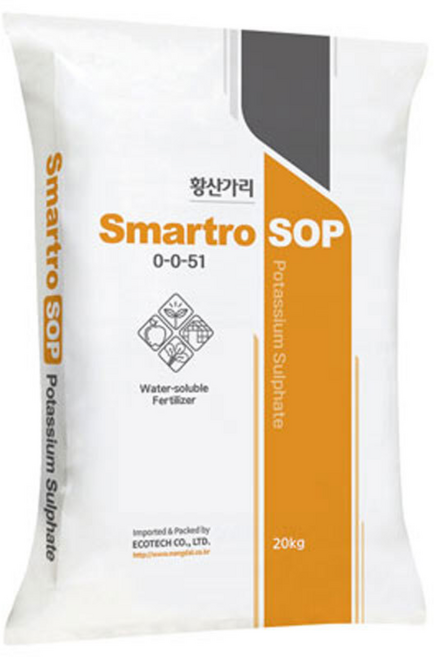 스마트로 SOP 수용성 황산가리 비료 유황함유 황산칼륨 비료, 20kg, 1개