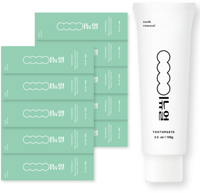 [식약처인증] 본사직영 이뉴얼 1450ppm 불소 치약 충치예방, 10개, 100g