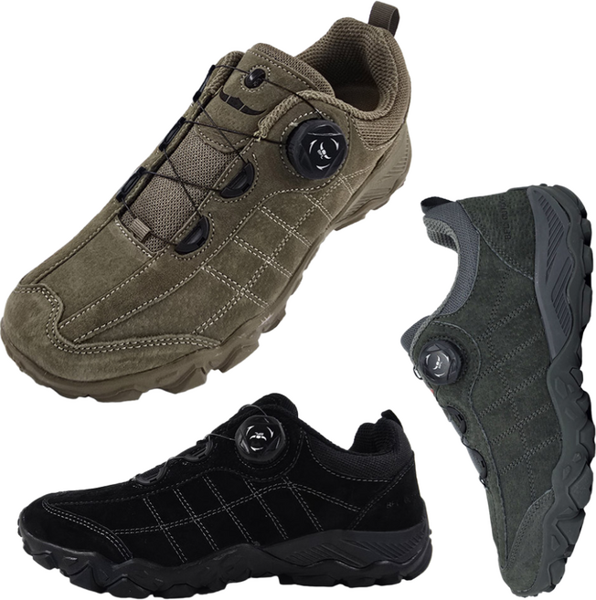 BFL 발편한 남성 다이얼 트레킹화 천연 소가죽 등산화 워킹화 신발 6605