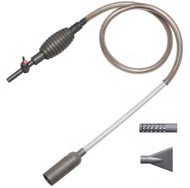 수족관 어항 사이펀 똥 흡입기 물 교환기, 1개, 그레이