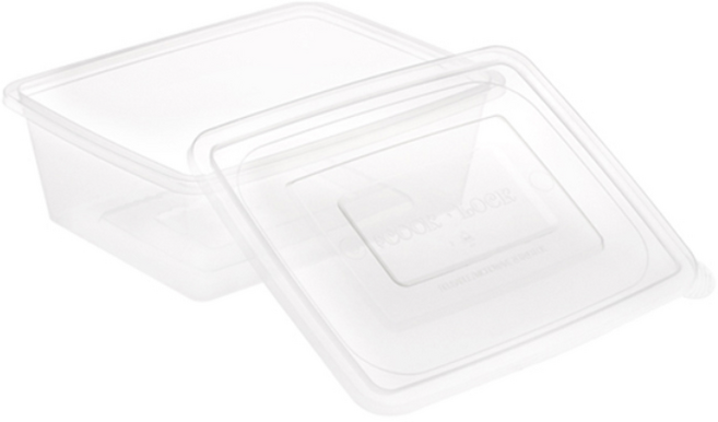 쿡앤락 일회용 다회용 사각밀폐용기모음전, 100개, 3.2L