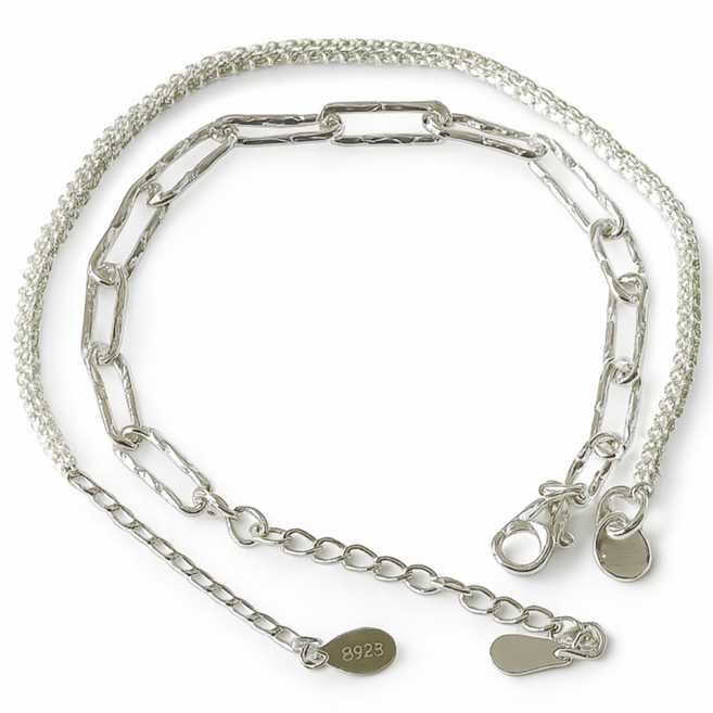 볼리오 925 실버 더블 체인 팔찌