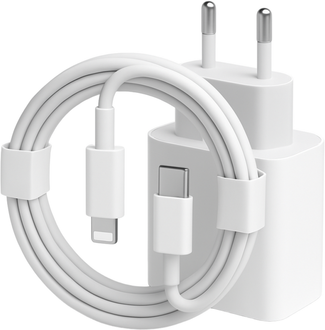 한성인터내셔널 애플 호환 C to Lighting 충전기 + 1M케이블 아이폰 에어팟 고속 충전기 C타입 TO 라이트닝 스트랩 어댑터 충전 아이폰 14 13 호환 케이블 에어팟, 1개, 화이트