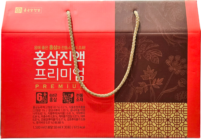 [선물세트] 종근당건강 홍삼진액 프리미엄 50ml X 30포, 1개