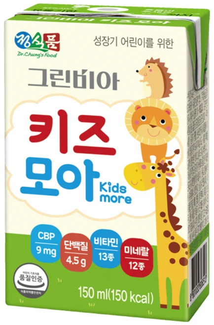 [정식품]그린비아 키즈모아 성장기어린이 150mlx72팩, 150ml, 72개 - 쿠팡