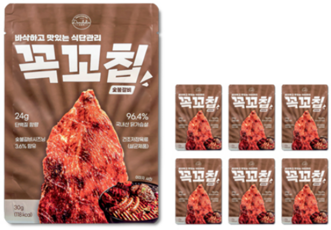 단슐랭 꼭꼬칩 숯불갈비맛, 30g, 7개