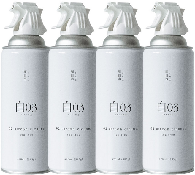 순백수 에어컨클리너, 420ml, 4개