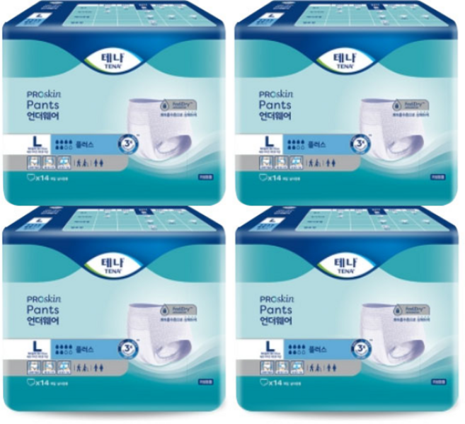 테나 언더웨어 플러스 대형 14매x4팩, 1박스, 56매