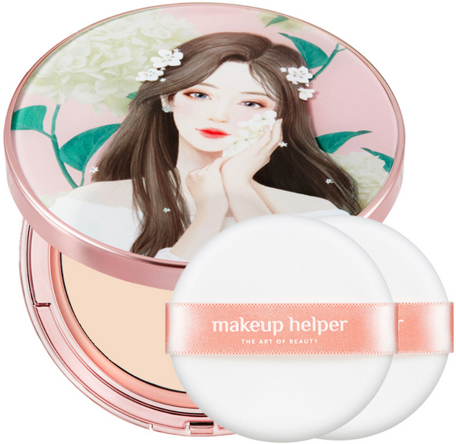 메이크업헬퍼 아트 팩트 오리지널 프로피니쉬 25g 스위트소피아 + 전용 퍼프 세트, 1개, 22호 누드베이지