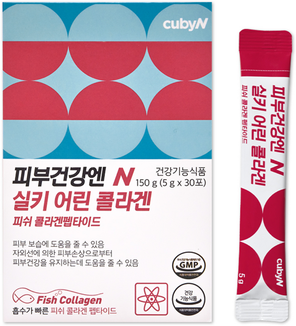 큐비앤 피부건강엔 실키 어린 콜라겐 30p, 1개, 5g, 30회분