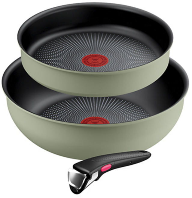 테팔 매직핸즈 인덕션 크렘 드 프라이팬 2종 3종세트 (택1), 1세트, 프라이팬24cm+웍26cm+손잡이, 피스타치오