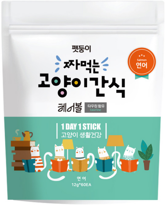 펫둥이 짜먹는 고양이 간식, 연어, 720g, 1개
