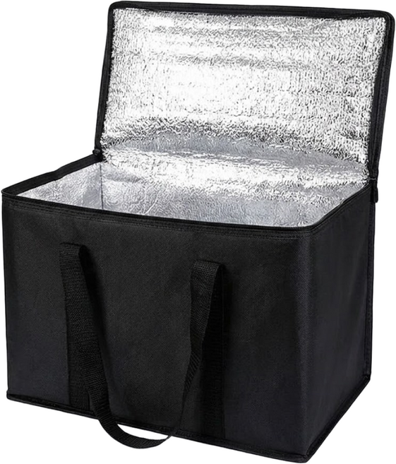 초대용량 접이식 보냉백 휴대용 장바구니 보온보냉가방, 1개, 블랙
