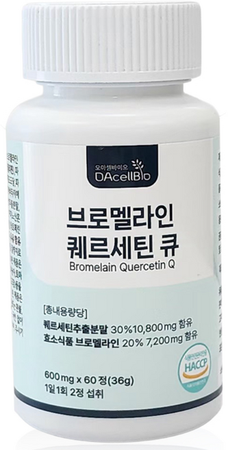 오아셀바이오 브로멜라인 퀘르세틴 큐, 1개, 60정