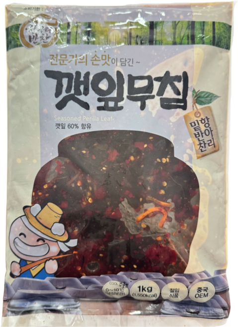 케이와이식품 항아리반찬 깻잎무침 4kg x 4개(1박스), 4개