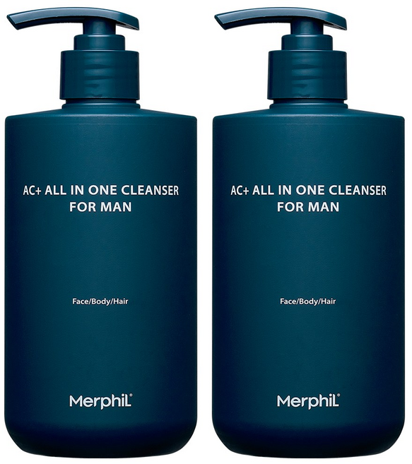 메르필 남성 올인원 바디워시 (체취억제 / 등드름개선 / 유분억제 / 여드름개선), 2개, 500g