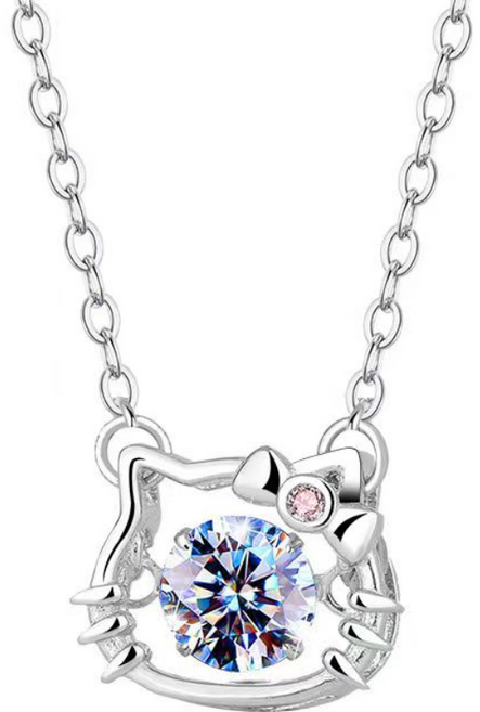 전체 925실버 헬로키티 고양이 목걸이 여성 알러지방지 쇄골체인 선물용 고급 주얼리
