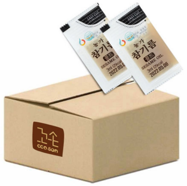 청양식품 꼬손 일회용 소포장 참기름 3ml 2 000개 1박스, 2000개