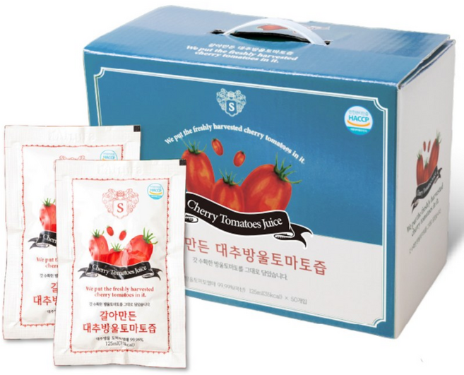 방울토마토 즙 30포 3박스 구매시 1박스 추가 발송, 50개, 125ml
