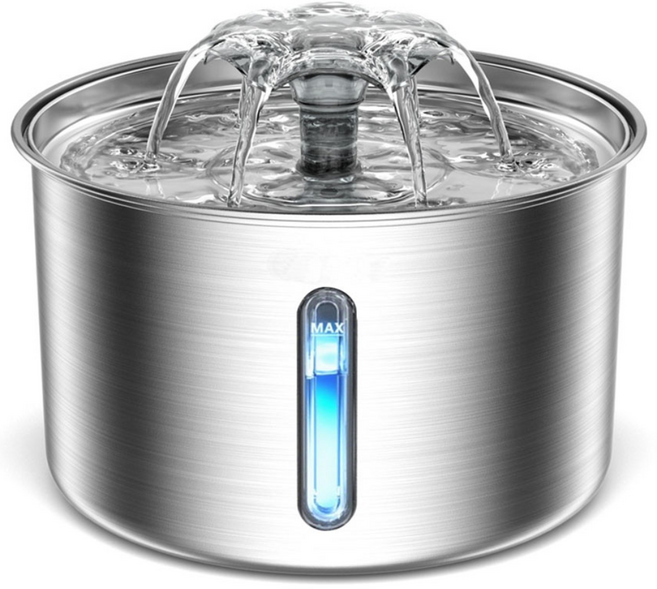 모루펫 애완동물 펫 대용량 올스테인리스 3L 자동 급수기, 1개, 스테인리스 3.0L