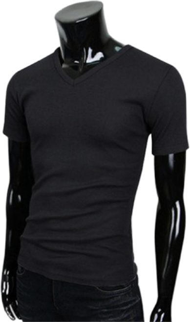 반팔 면 스판티 남자 브이넥 남성 무지 티셔츠 쫀쫀한 쫄티