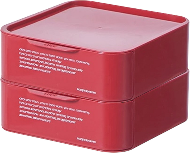 브로상회 팬트리 책상 다용도 수납정리함, 1세트, 레드2개