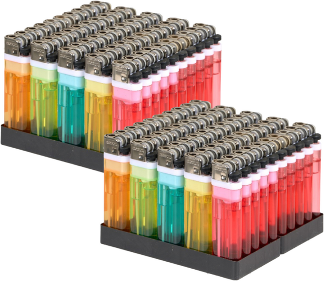 광고판촉용 투명 돌 라이터, 100개, 부싯돌 투명