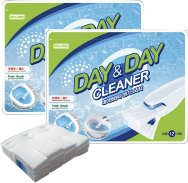 [DAY&DAY] 변기 리필 클리너 리필 24입 / 핸들 + 리필 12입, 1세트, 변기크리너 리필 2팩 (12개입 x 2)