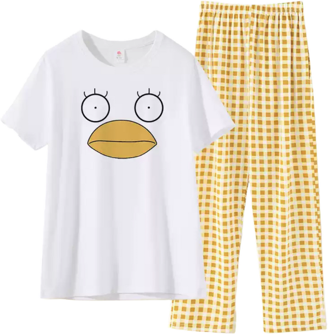 은혼 긴토키 카구라 엘리자베스 남여공용 파자마 반팔티 바지 세트 굿즈 코스프레