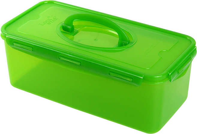 락스타 미라클린 셀러드볼(1.7L) 야채통(4L) 전자렌지 진공 밀폐용기 신선야채 냉동밥보관, 2개, 야채통