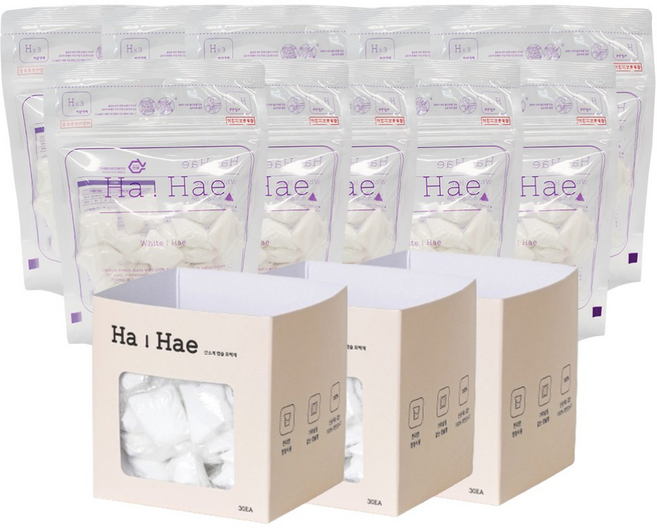 하해(HaHae) 캡슐표백제 흰옷빨래 얼룩찌든때제거 과탄산소다 산소계표백제 30개입 x 3, 10개, 390g