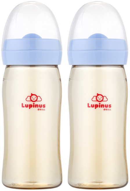 루피너스 PPSU 젖병 240ml x 2p, 노꼭지, 블루