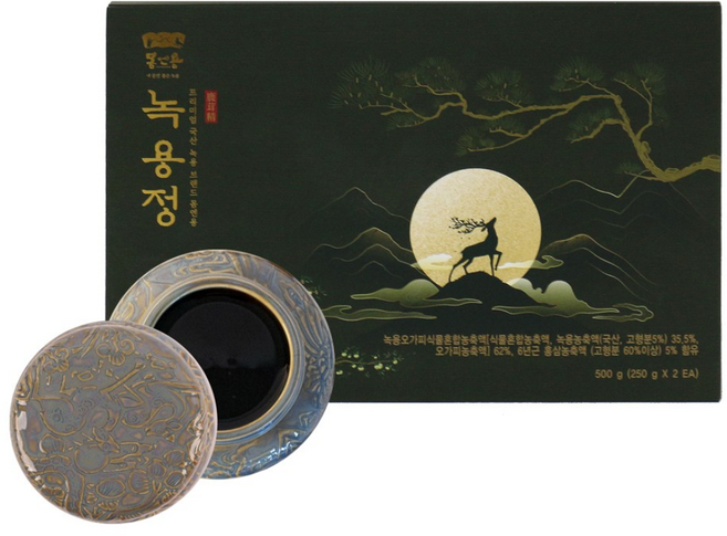 [몸엔용] 녹용정 500g(250g X 2EA) 고함량 녹용을 농축한 국산녹용 제품 오가피 홍삼 복분자 등 함유, 250g, 2개