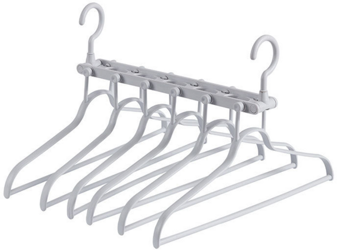 한봄누리 6단 접이식 여행용 빨래 건조 옷걸이, 크림 화이트, 1개