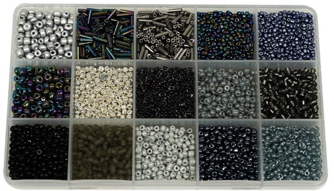 디어플레이스 비즈 공예 팔찌 만들기 시드비즈 재료, 1개, 09 옵시디언 블랙_15색