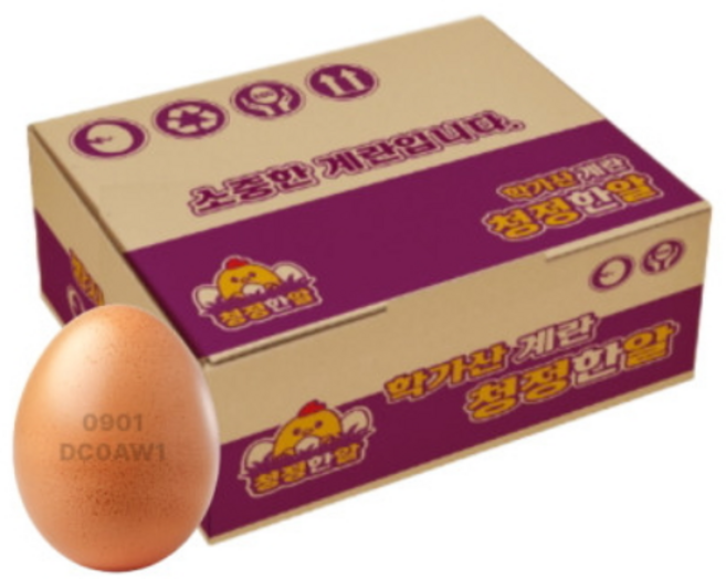 난각번호 1번 무항생제 친환경 계란 청정한알, 30구, 1개