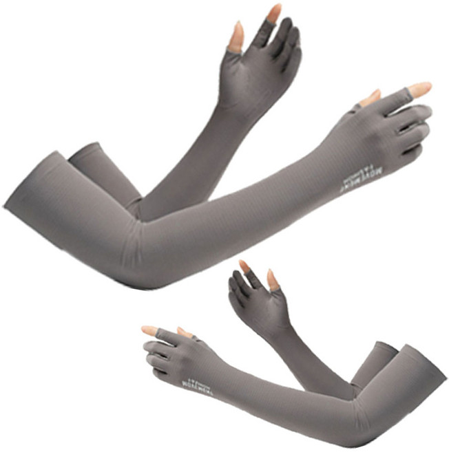 깔끔더하기 남성 여성 손가락 쿨토시 손등 팔토시, 그레이, 2개