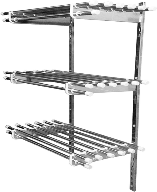 시스템 선반 베란다 수납 1단 세탁실 벽걸이 원목 스텐 벽선반, 파이프 600, 3단(117cm), 파이프