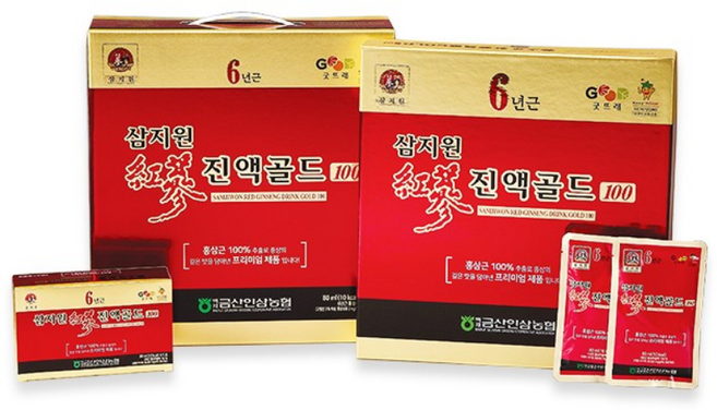 삼지원 6년근 홍삼진액 골드100 80ml 60 금산인삼농협, 60개