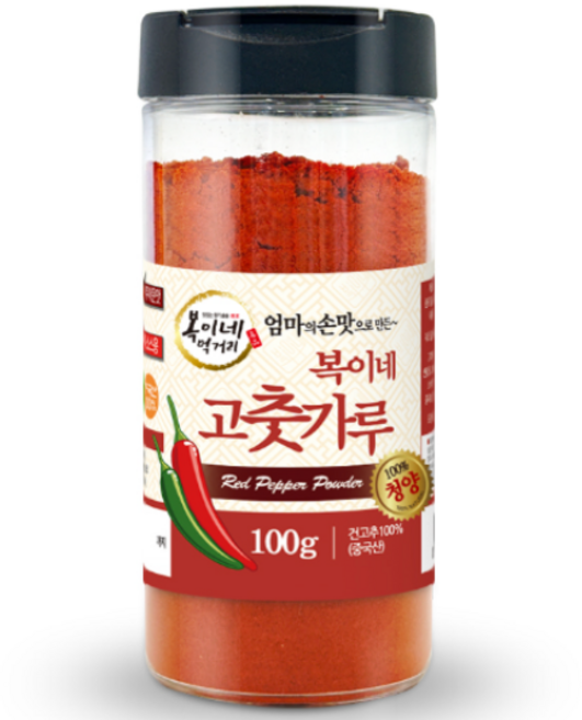 복이네먹거리 중국산 아주매운 100% 청양 고운 고춧가루 용기형, 100g, 1개