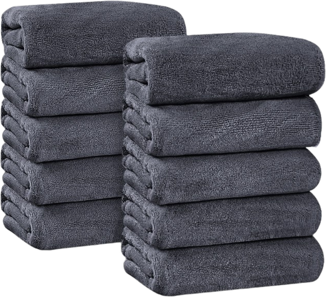 LUNOO 프리미엄 300수 면사 수건 오코텍스 인증을 받은 호텔 수건 무형광 세면 타올 집들이 선물 타월 수건 10장, 진회색, 10개