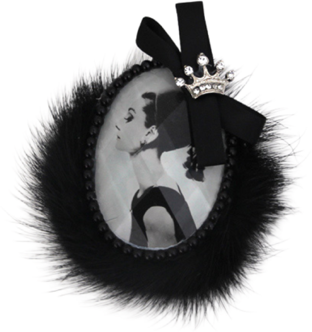 크리스크라운 패리스 에폭 커멜드 밍크 브로치