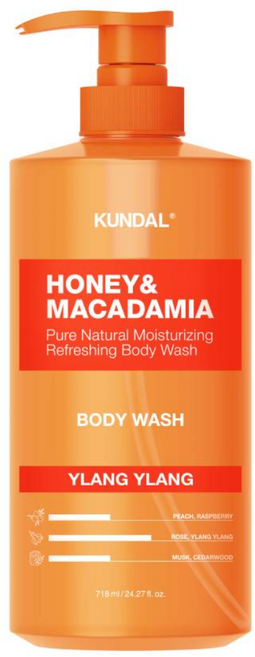 쿤달 허니 앤드 마카다미아 퓨어 바디워시 일랑일랑, 718ml, 1개