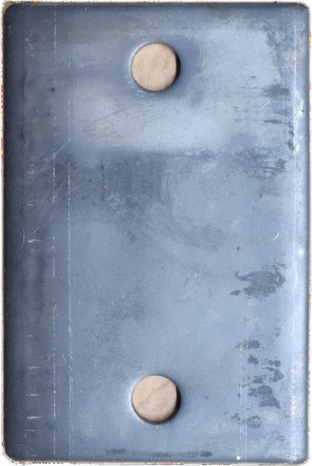 무도금 직사각형 베이스판 100X150X6T 2홀 플레이트판 철골작업 기초베이스, 1개