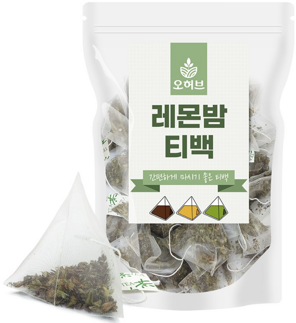 레몬밤티백 레몬밤차 레몬밤티 100개 삼각티백차 허브차 허브티, 1개, 100개입