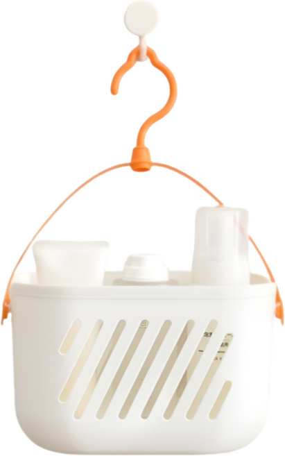 에코룸 목욕바구니 욕실 주방 정리 다용도 고리형 바구니, 1개, 흰색